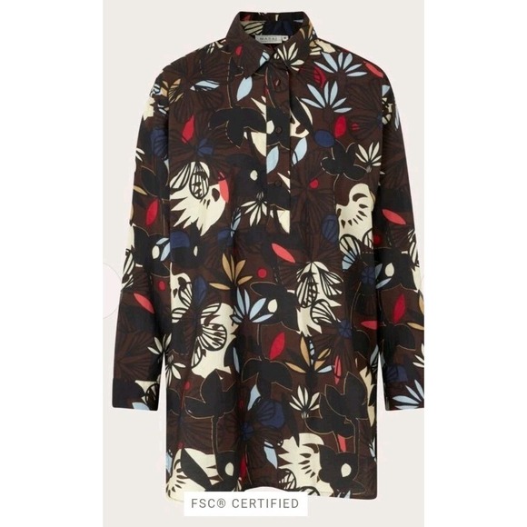 Masai Tops - NWT Masai Gidette Tunic XL Coffee Bean Top Oversized Lagenlook Equestrian Boho